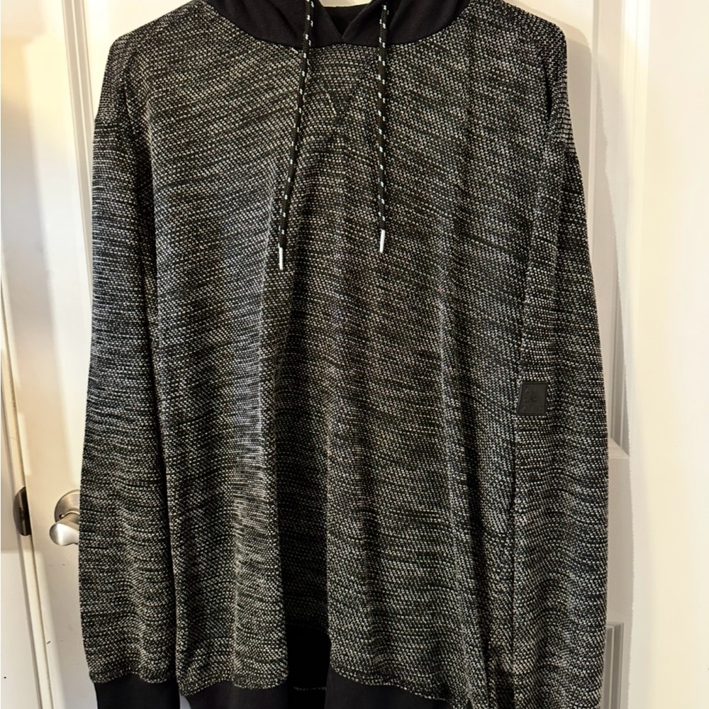 Cozy Black and Gray Heathered Hoodie Sweater